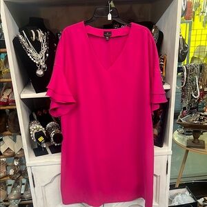 Elegant Pink Ruffle Sleeve Top